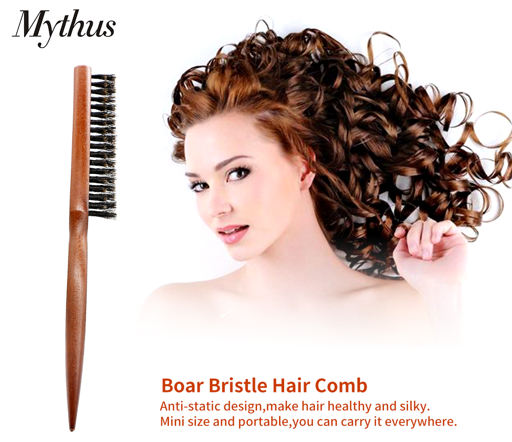 Natural Boar Bristle Hair Fluffy Comb Image 1