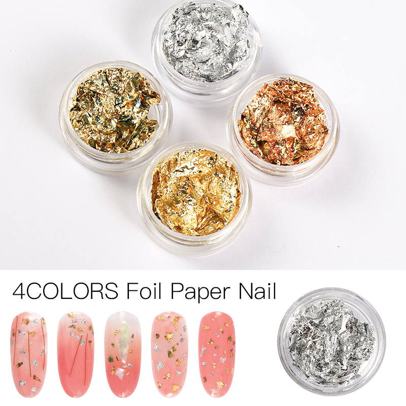 Description Picture 6 of itemGold Silver Colorful Nail Art Foil Paper Irregular Aluminum Nail Sticker Nail Art Accessories Glitter Gel Polish Nail Decoration