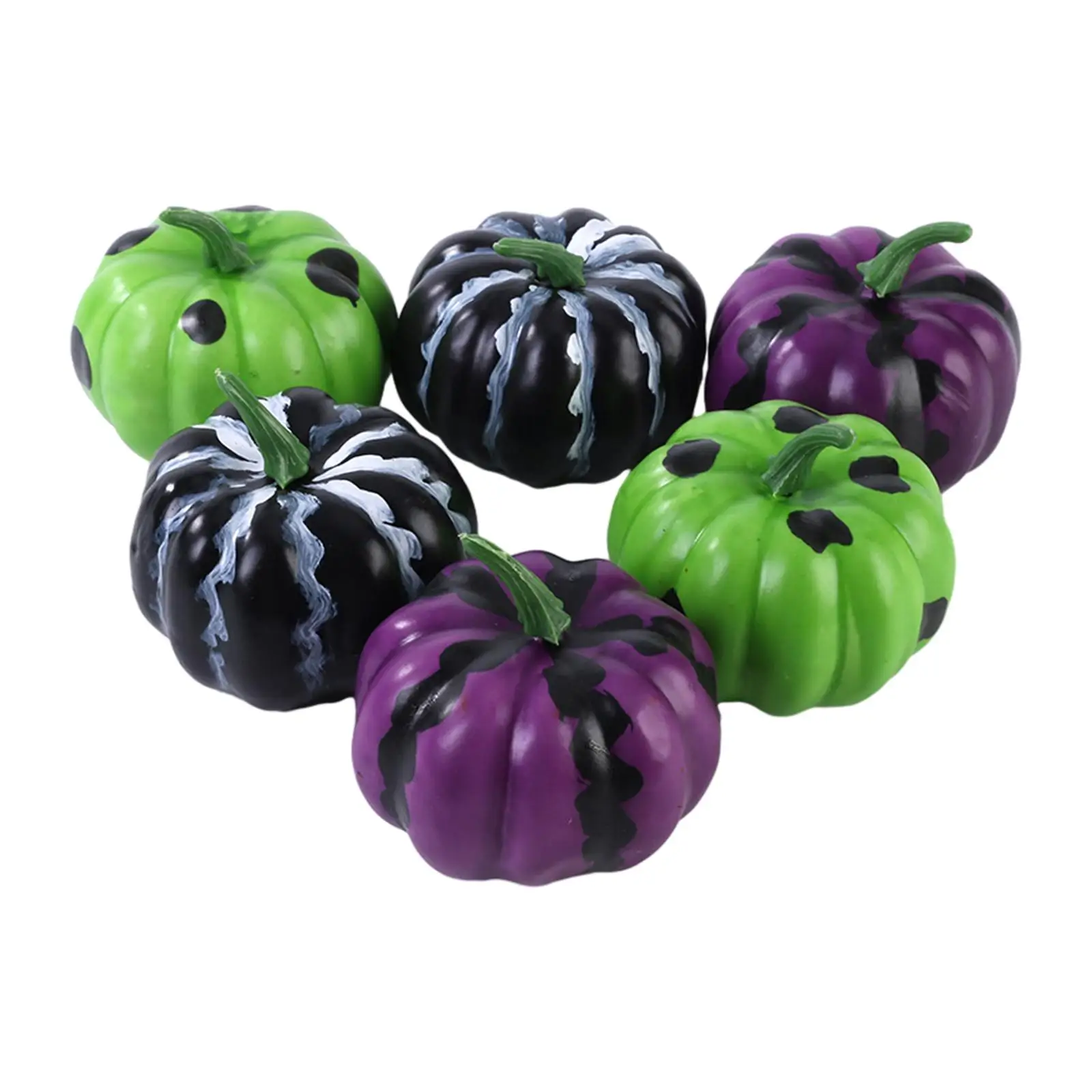 6Pcs Simulation Artificial Pumpkins Model Ornament Mini Halloween Pumpkins Decoration for Fall Wedding Kitchen Home Thanksgiving