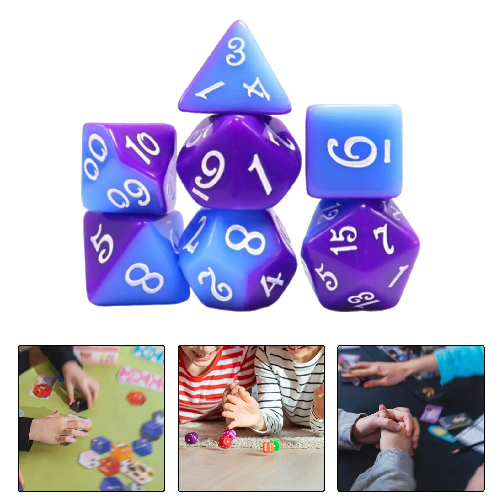 7x Multi Sided Game Dices Math Teaching Toys Acrylic Party Game Dices