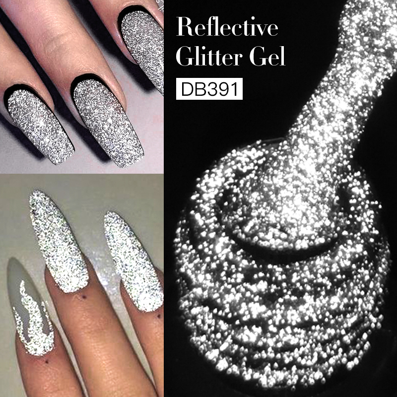 Best of Mtssii Reflective Glitter Gel Silver Sequins Gel Nail Polish Soak Off UV Nail Gel Semi-permanent Varnish Nail Art Decoration 6ml Reviews & Tips