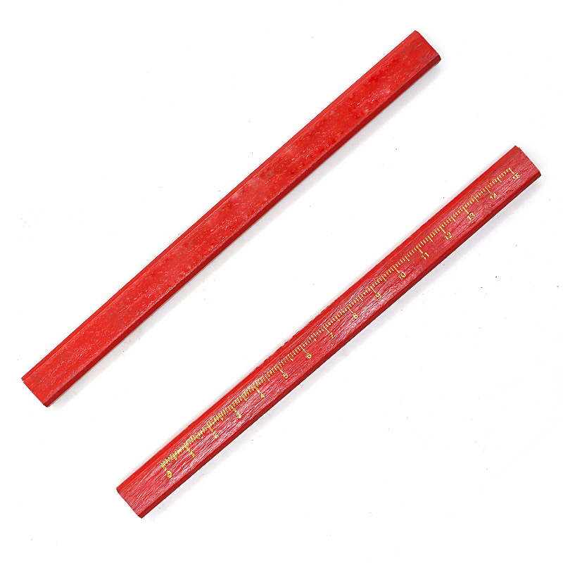 10 Stück Zimmermannsbleistift dicker Kern schwarzer Stift spezieller Markierungsstift DIY mit Skala Zimmermannswerkzeug Stift Briefpapier Markierungsstift – Detail 10