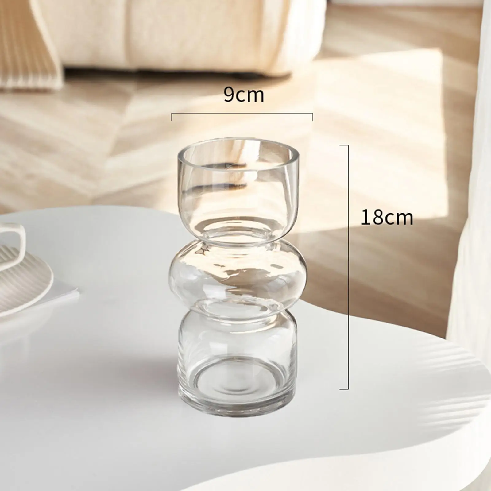 Glass Bud Vase Cabinet Stylish Floral Arrangement Creative Clear Containers Desk for Restaurant Hotel Gift Office Holidays