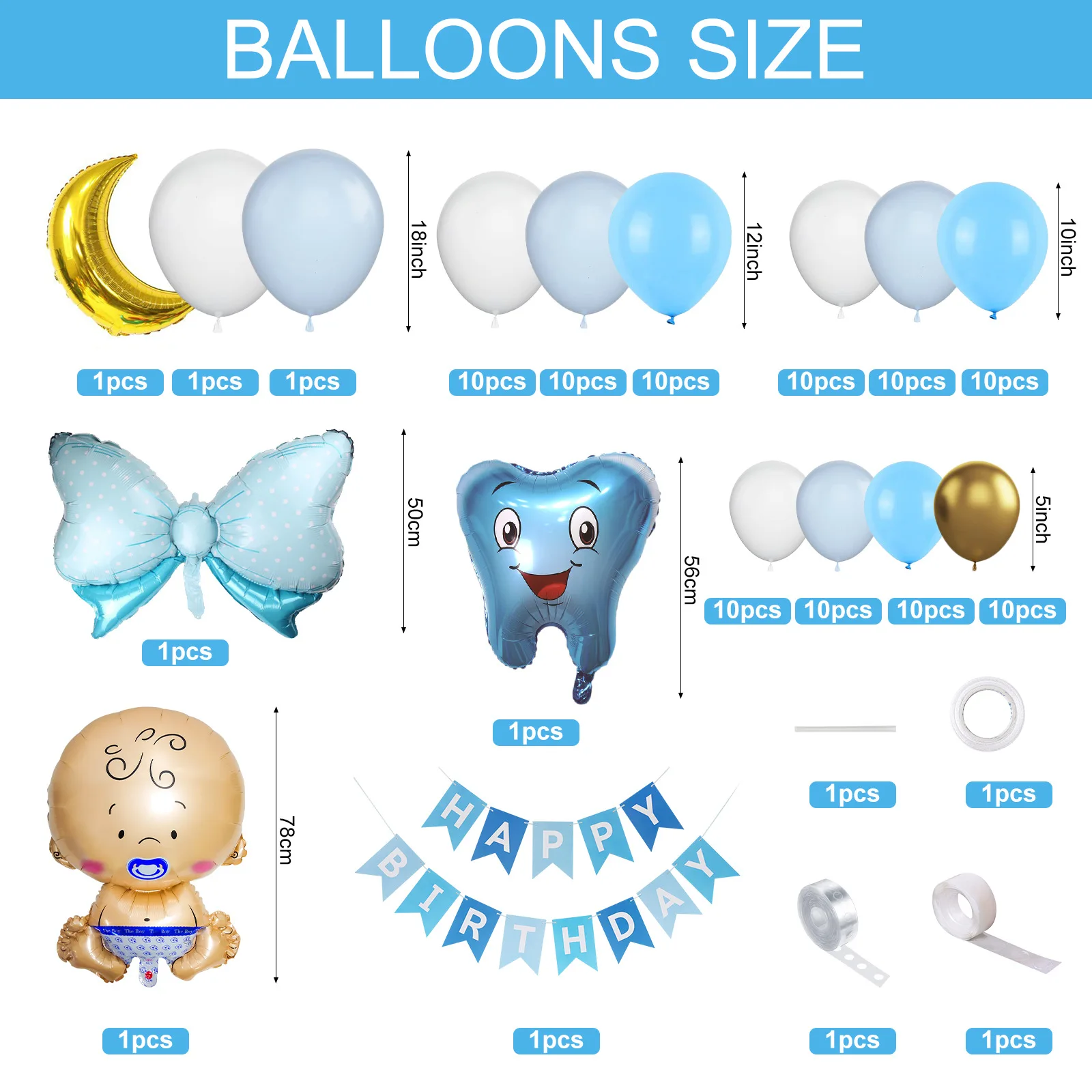 Balloon Set, Menino e Menina, Decoração Suprimentos