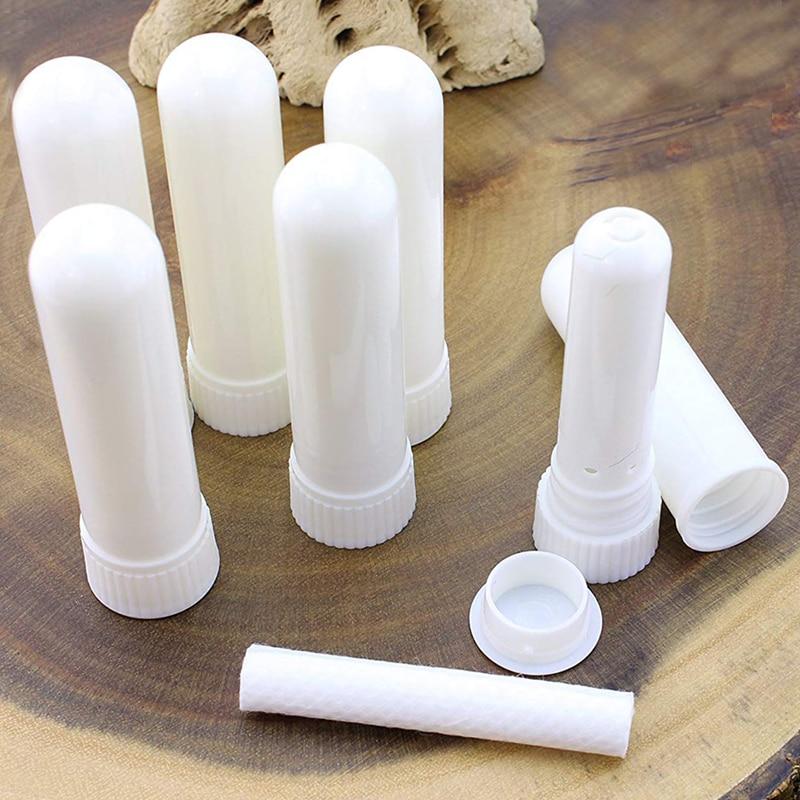 10Pcs Inhaler Stick Essential Oil Aromatherapy White Nasal Inhaler Tubes Empty Blank Nasal Inhalers for Essential Oils