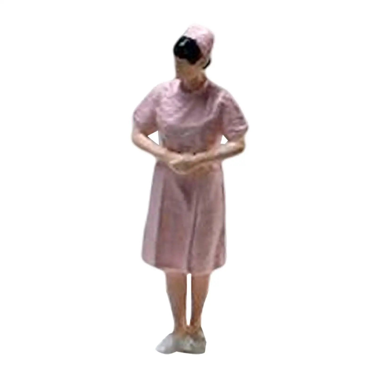 Resin 1:64 Scale People Figure Railway Layout Photo Props Architectural Building Collectibles Realistic Model Train Scenes Pink