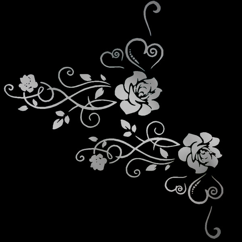 Auto StickersBeautiful Blumen Rose Individuelle Aufkleber auf Motorrad Stilvolle, Fahrzeug Liefert PVC Produkte Abdeckung Kratzer Aufkleber – Detail 5