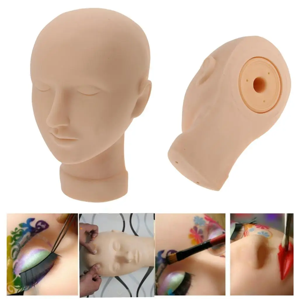 Soft Silicone Female Massage Training Tool  Makeup Practice  Head  Painting Doll