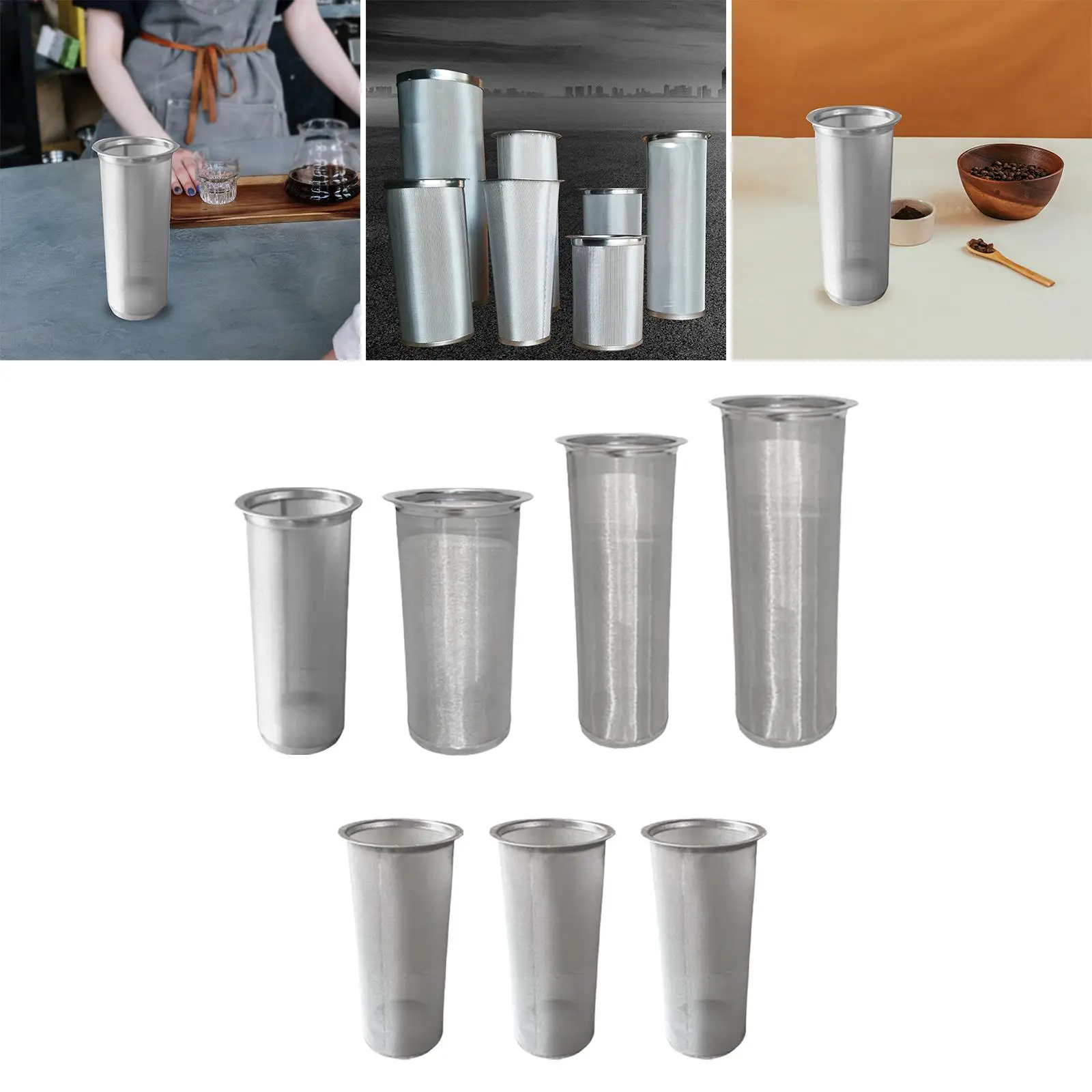 Stainless Steel Mesh Filter Smooth Surface Coffee Strainer Easy to Clean Cold Brew Filter for Iced Tea Lemonade Portable