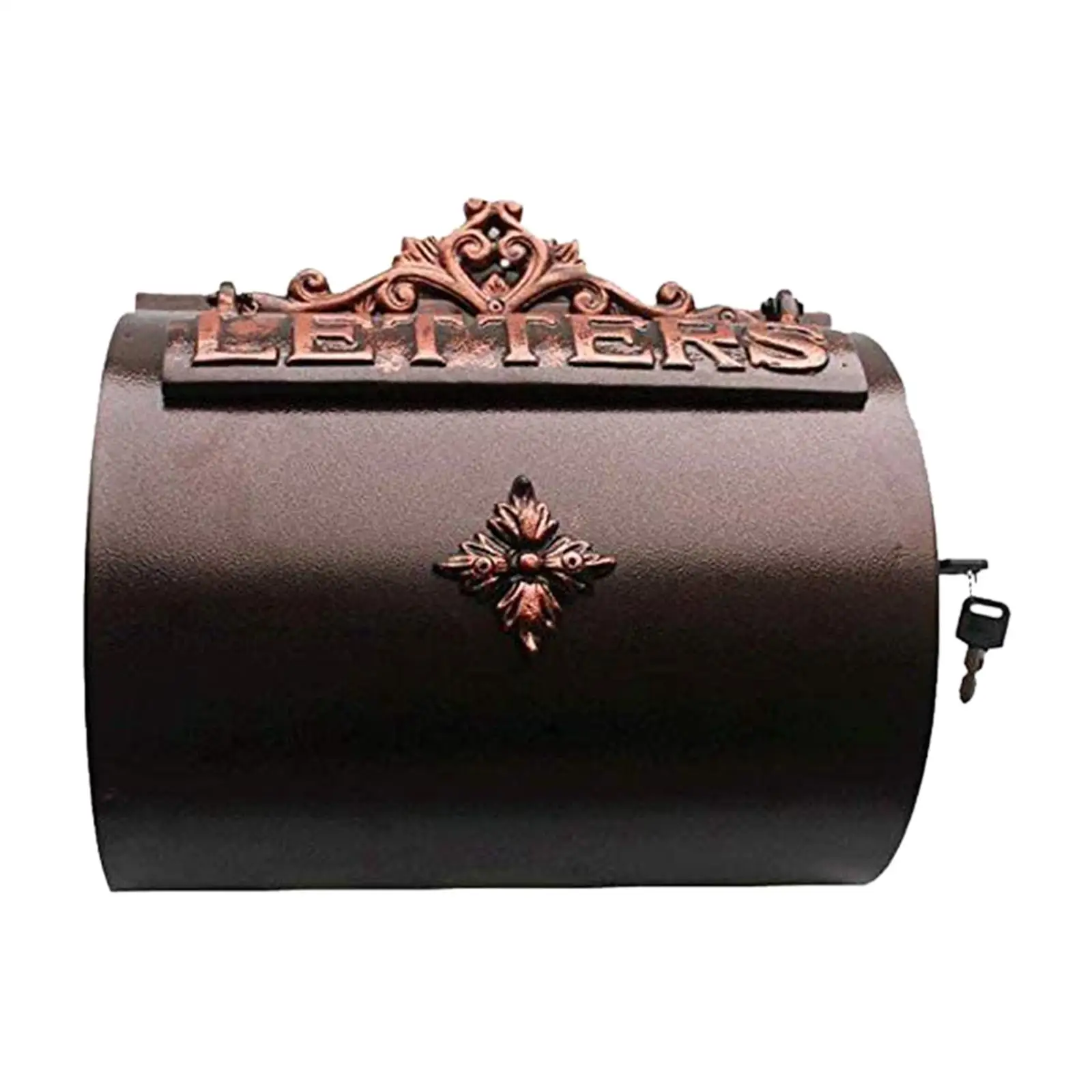 Pastoral Retro Letter Box, Villa Outdoor Letter Box, Vintage Cast Iron Locking Mailbox