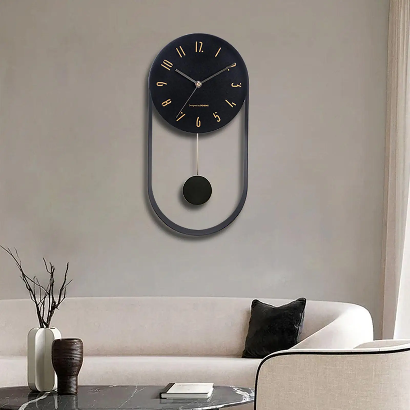 Wall Clock with Pendulum Battery Operated Wall Clocks for Home School Kitchen