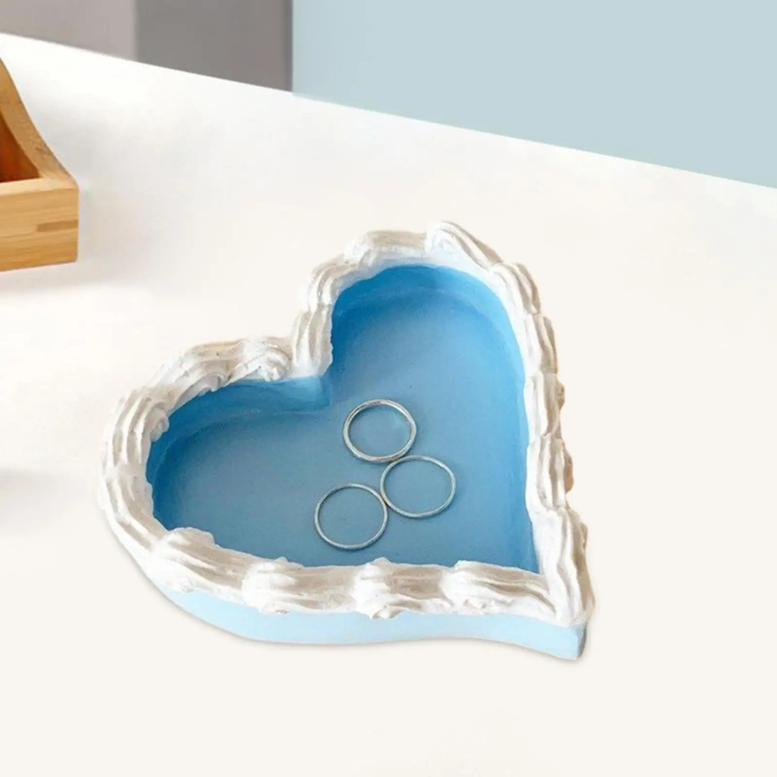 Heart Shaped Jewelry Tray Multifunction Display Plate Storage Ring Dish for Office Desktop Bedroom Table Centerpieces Wedding