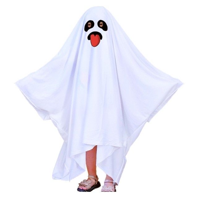 Combhasaki-disfraces de fantasma para Halloween, capa blanca para Cosplay,  juego de rol, disfraz para niños de 5 a 10 años - AliExpress