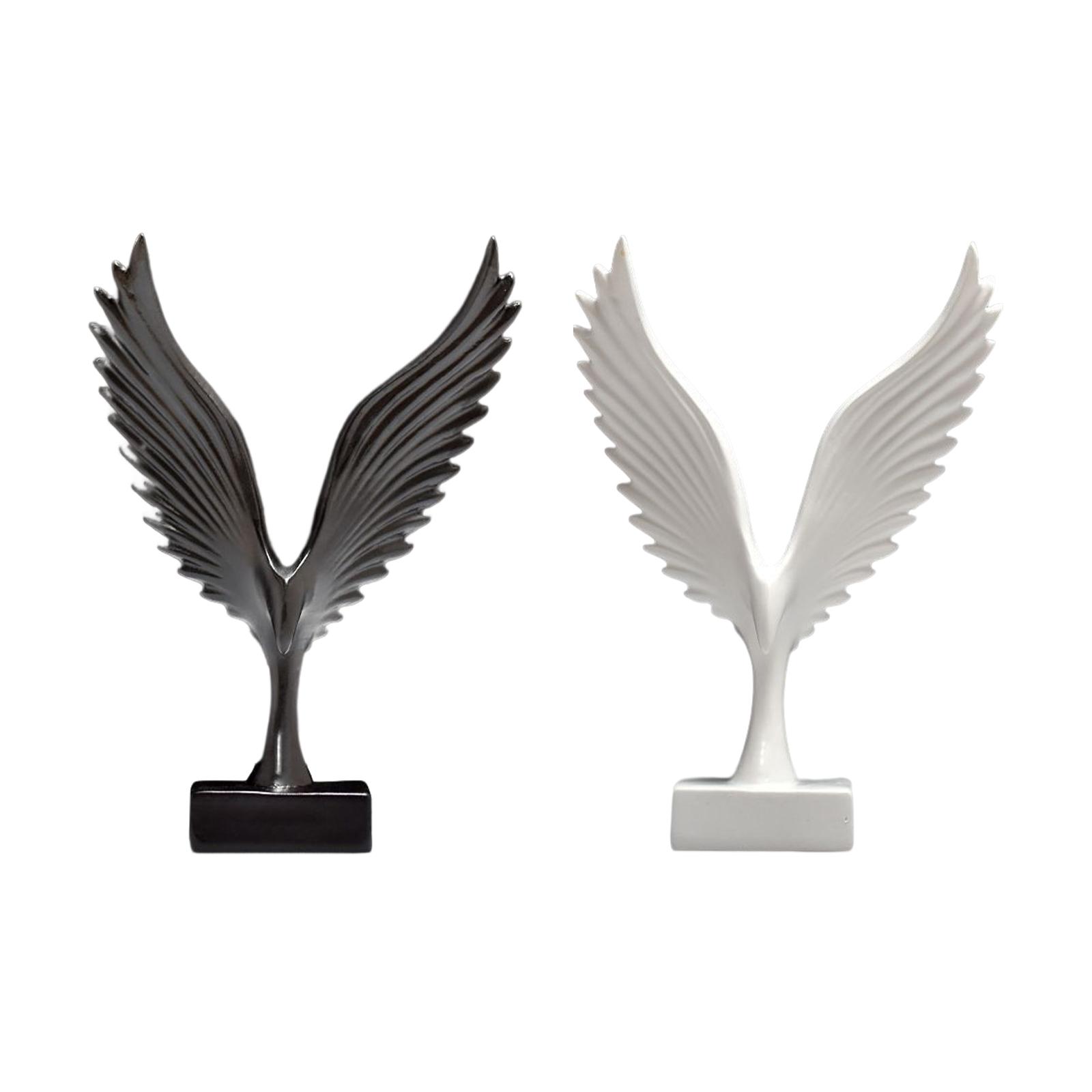 Modern Angel Wing Statue Abstract Figurine Eagle Animal Artwork Resin Sculpture for Living Collection Tabletop Ornaments
