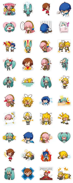 50PCS Kawaii Hatsune Miku Stickers Non-repeating Waterproof Stickers Ins  Anime Figure Cute Miku Vocaloid Children's Toys Gifts - AliExpress