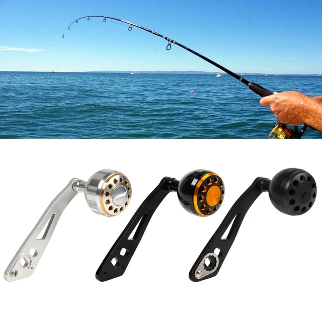 Fishing Reel Carbon Fiber Baitcasting Frame Rocker Alloy Knob Fish Reel  Handle, Black Gold