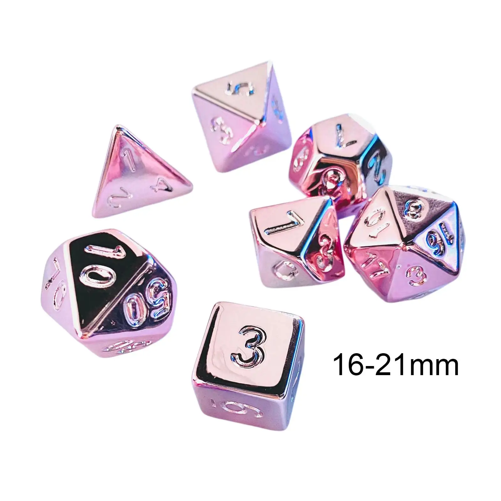 7Pcs Polyhedral Dices Set D4-D20 Acrylic Multicolour Dices Entertainment Toys for Role Playing Table Games Party Game Card Games