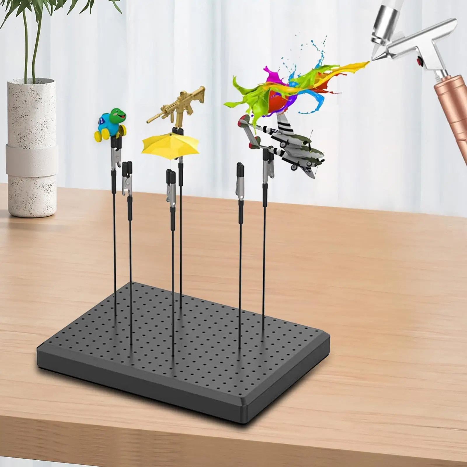 Painting Stand Base Holder and 10Pcs Alligator Clip Sticks Set Durable