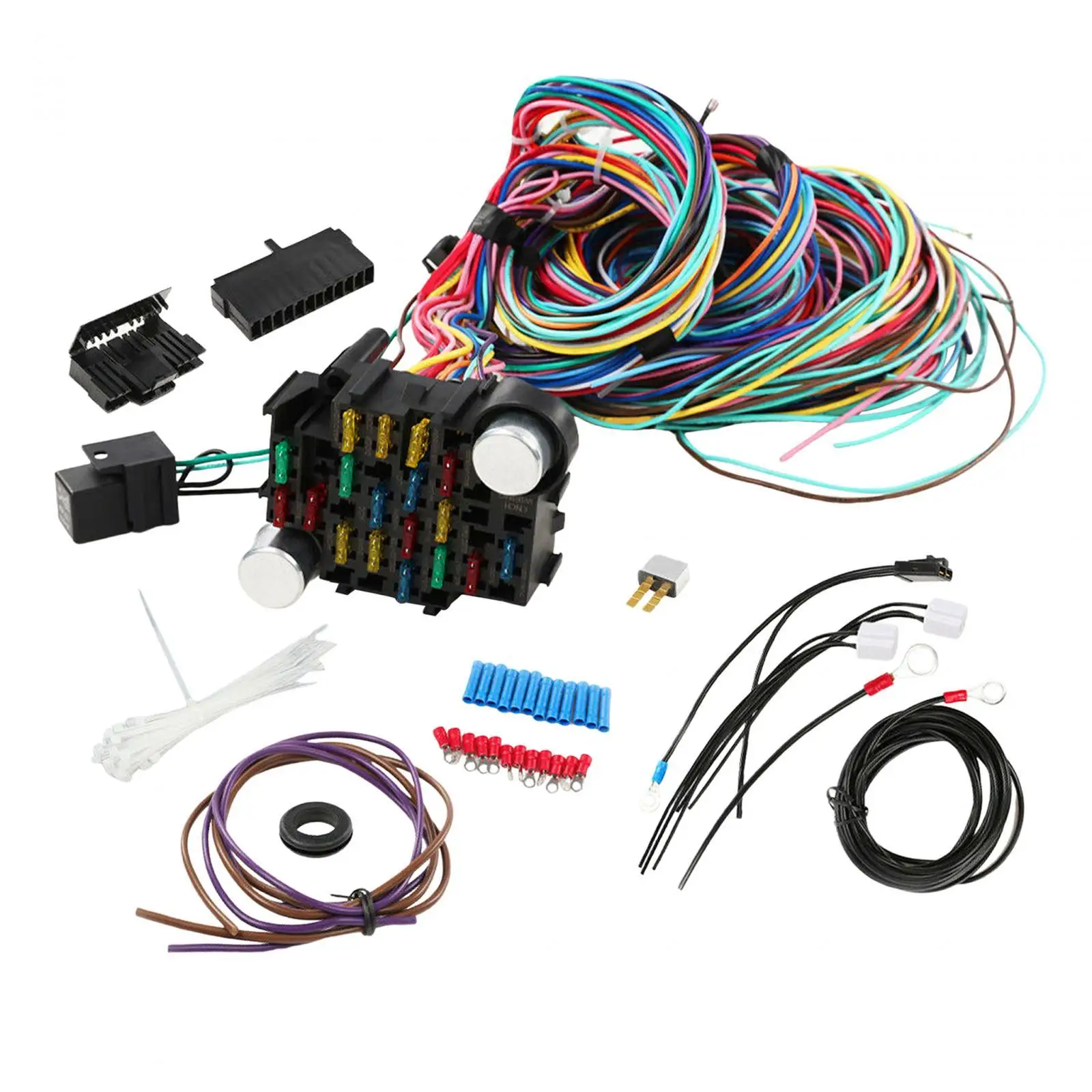 Universal Wiring Harness Kit 12V Replace Parts Accessory for Automobile
