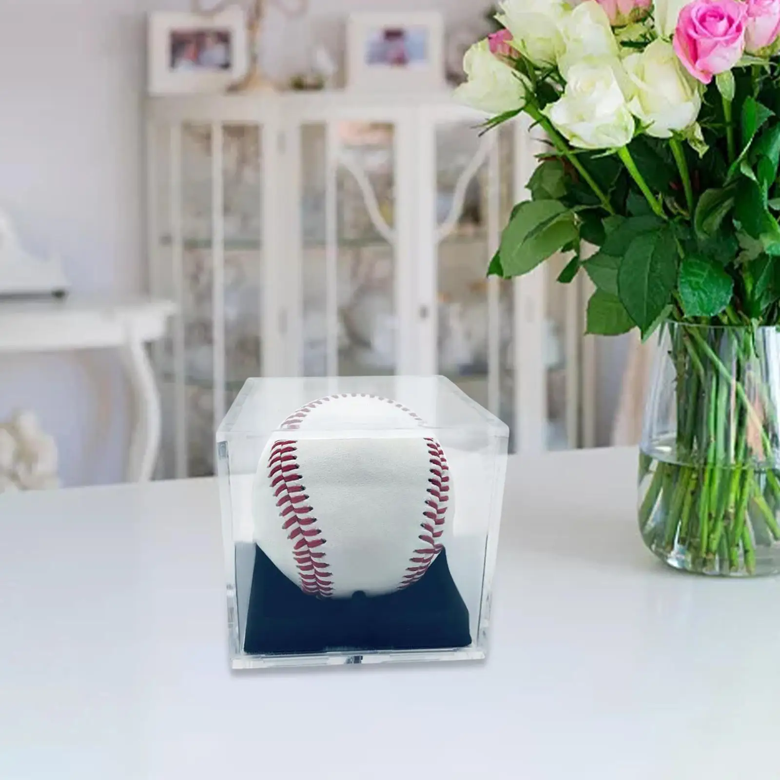 Clear Square Display Case Hobby Visual Acrylic Box for Display Baseball Display Case for Doll Office Trophie Jewelry Hotel