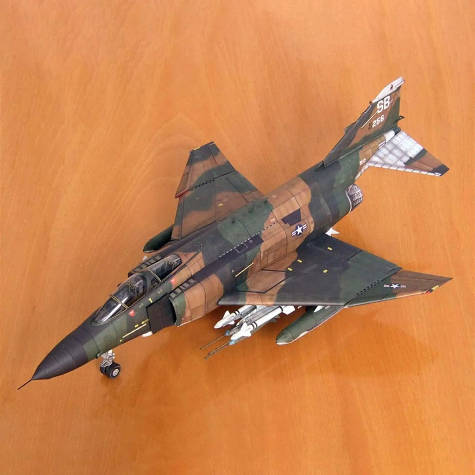 1:33 Scale American Plane Model Puzzle Toy DIY F-4B Display Ornaments Fighter Model for Desktop Office Table Collectibles Gift