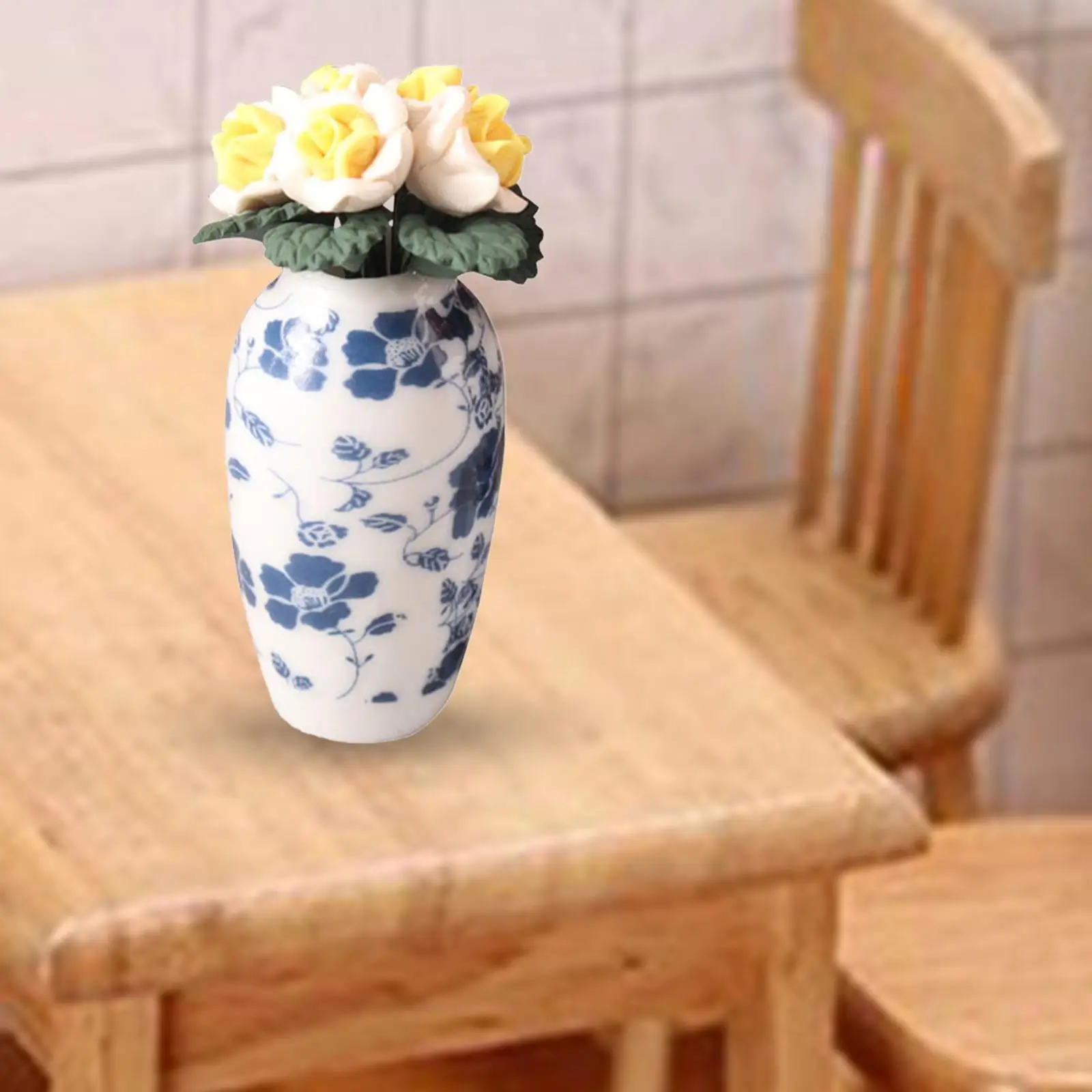 Dollhouse Miniature Potted Flower Garden Bonsai Flower for Outdoor Bedroom