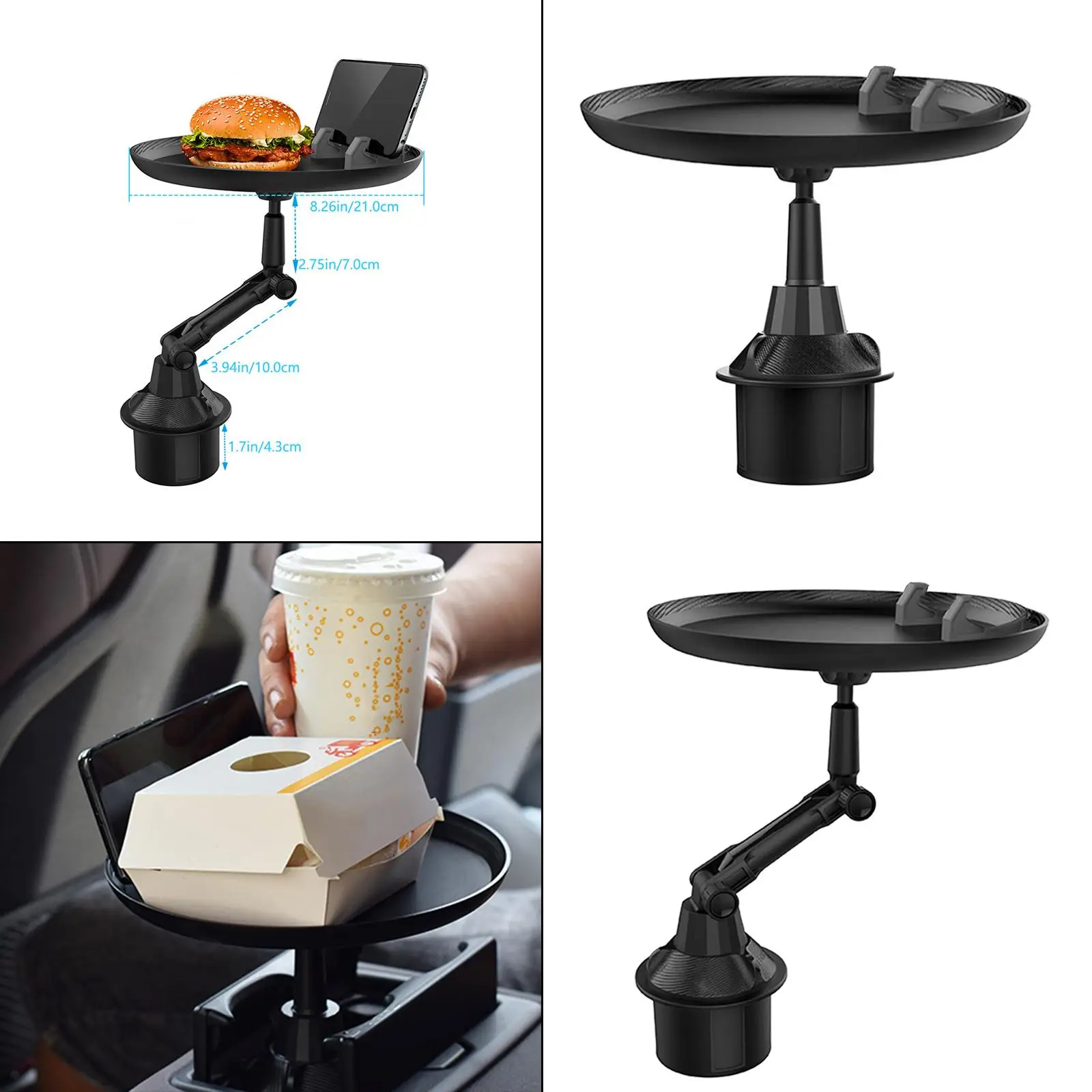  Holder Phone Slot Non Slip  Eating Drink Beverage Snacks Coffee Bottle Table Stand Mount Organizer Accessories