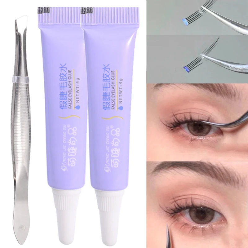 Best of Clear Eyelash Glue With Tweezers Set Waterproof Quick Dry Adhesive Not Irritating Eyelashes Extension Glue Eyes Makeup Cosmetic Reviews & Tips