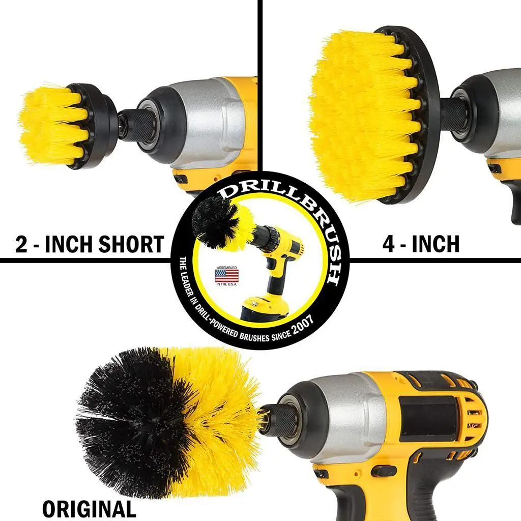 3pcs Drill  Brush Replacement Bathroom Tub Wall Kitchen Brushes 2-4inch