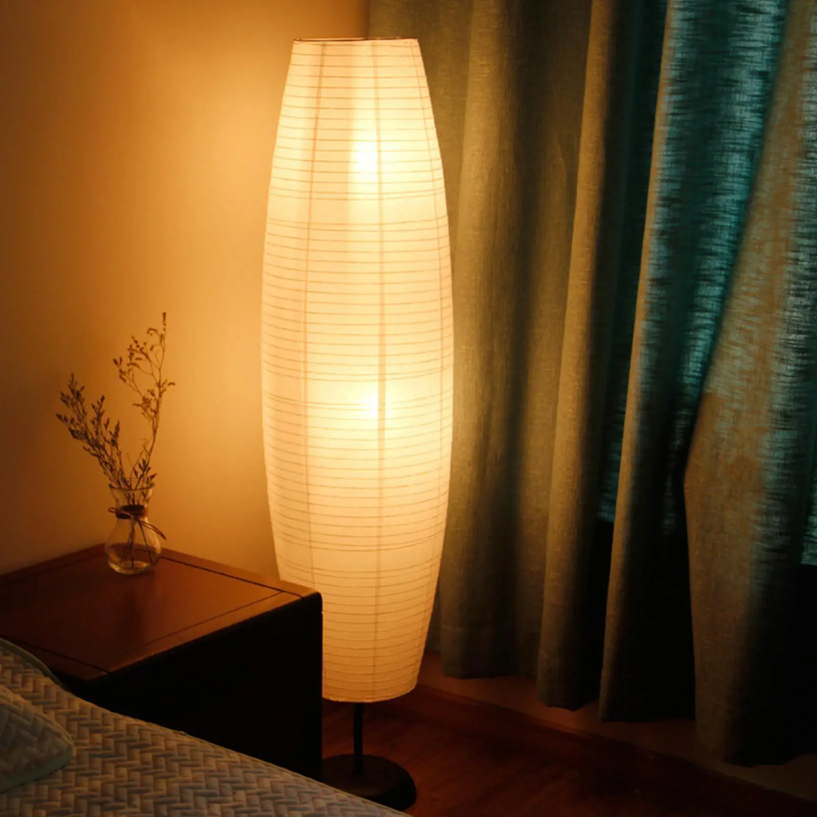 Modern Standing Lights with Lampshade, Bulb Pole Light Uplighter Floor Lamp for Living Room Porch Hotel Balcony Study