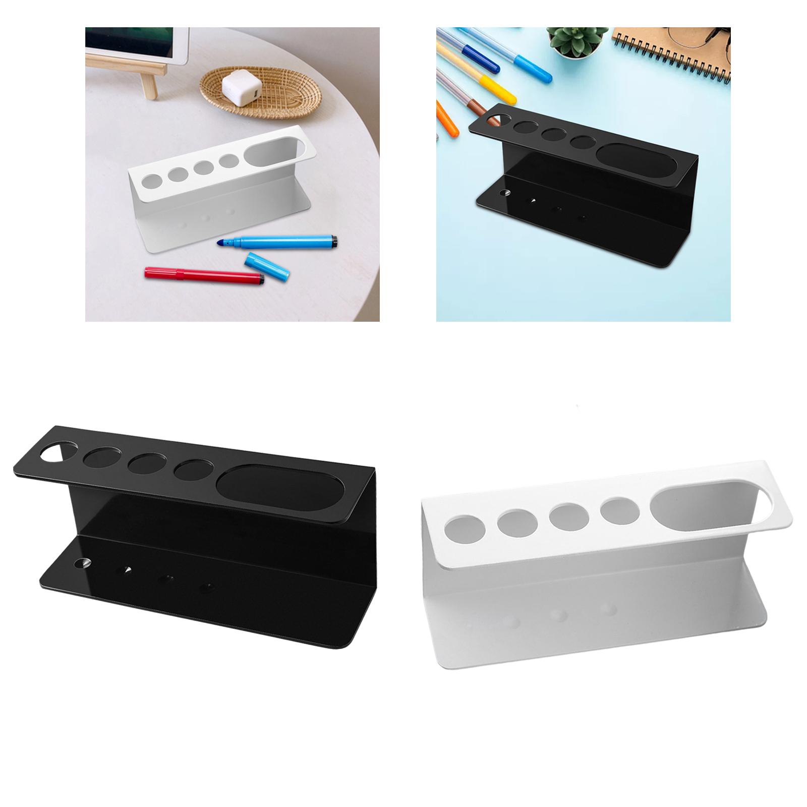 4 Slots Dry Erase Marker Holder Durable Wall Mounted Display Stand Storage Rack for Pencil Desktop Pens Eraser Office Locker