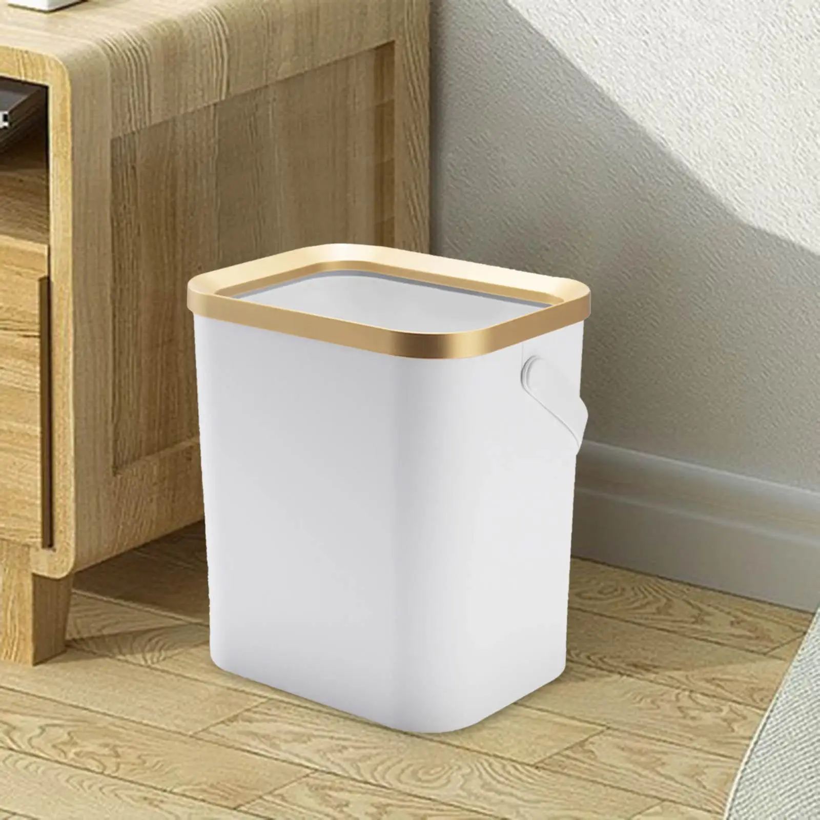 Trash Can Dustbin Bucket Rubbish Can Modern Wastebasket Garbage Container Trash Bin for Bedroom Bathroom Office Washroom Toilet