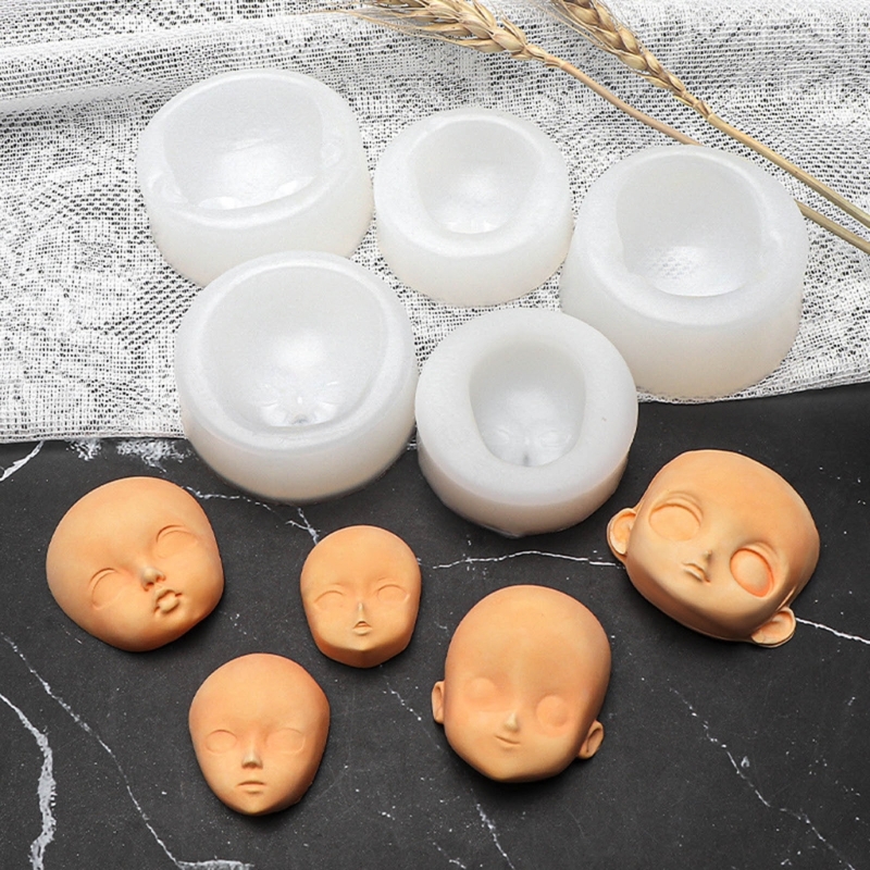 Description Picture 4 of item448B Baby Shower Fondant Cake Mould Clay Soap Resin Chocolate Mold Dolls Head Face Mould, Silicone  Baby Head Moulds
