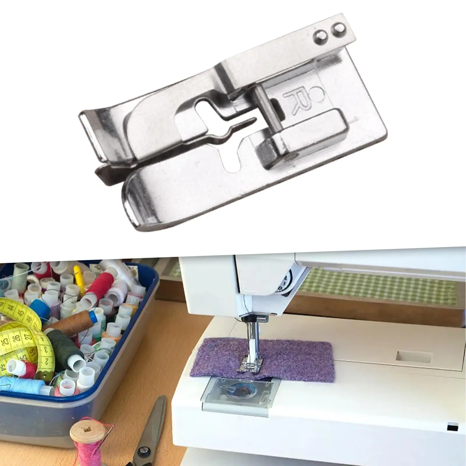 Presser Foot for Sewing Machine Durable Stitch Hem Presser Foot for DIY Arts Crafts Leather Crafts Edge Stitching Clothes