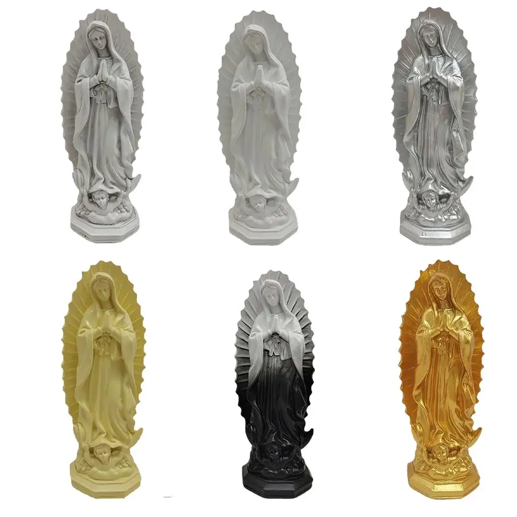 Catholic Virgin Mary Statue Blessed Mother Religious Desktop Decoration Xmas