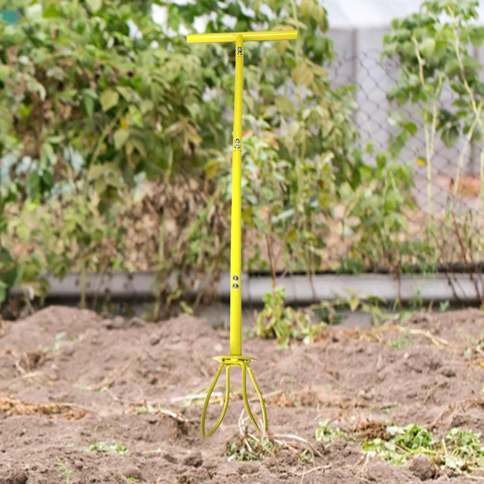 Manual Hand Tiller Rugged Heavy Duty Durable Agriculture Garden Soil Tiller with Adjustable Shaft Gardening Hand Twist Tiller