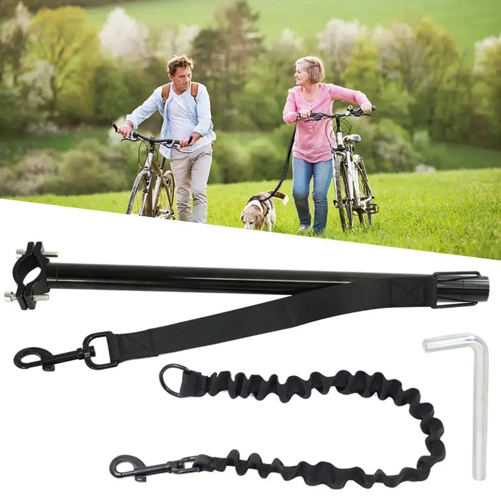 Adjustable Dog Bike Leash Pets Puppy Bicycle Running Outdoor Traction Rope
