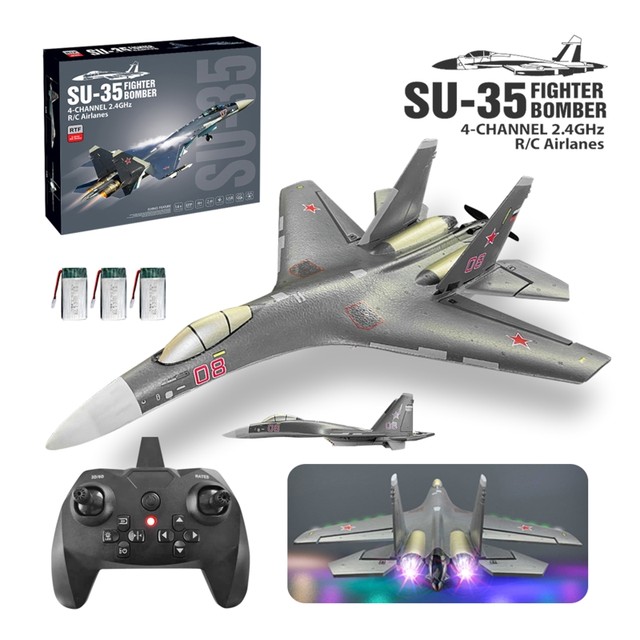 Avião de combate de controle remoto  SU-35 Jet Fighter Stunt RC Avião,SU-35  2CH Jet Fighter Stunt Modelo de avião RC Brinquedos para meninos adultos  Aferzov : : Brinquedos e Jogos