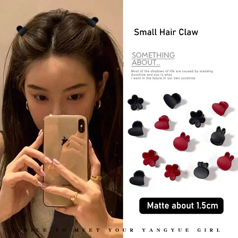 Best of 5Pcs Black Red Heart Rabbit Flower Small 1.5cm Matte Hair Claw Side Bangs Clip For Kids Girl Child Styling Tool Hair Accessories Reviews & Tips