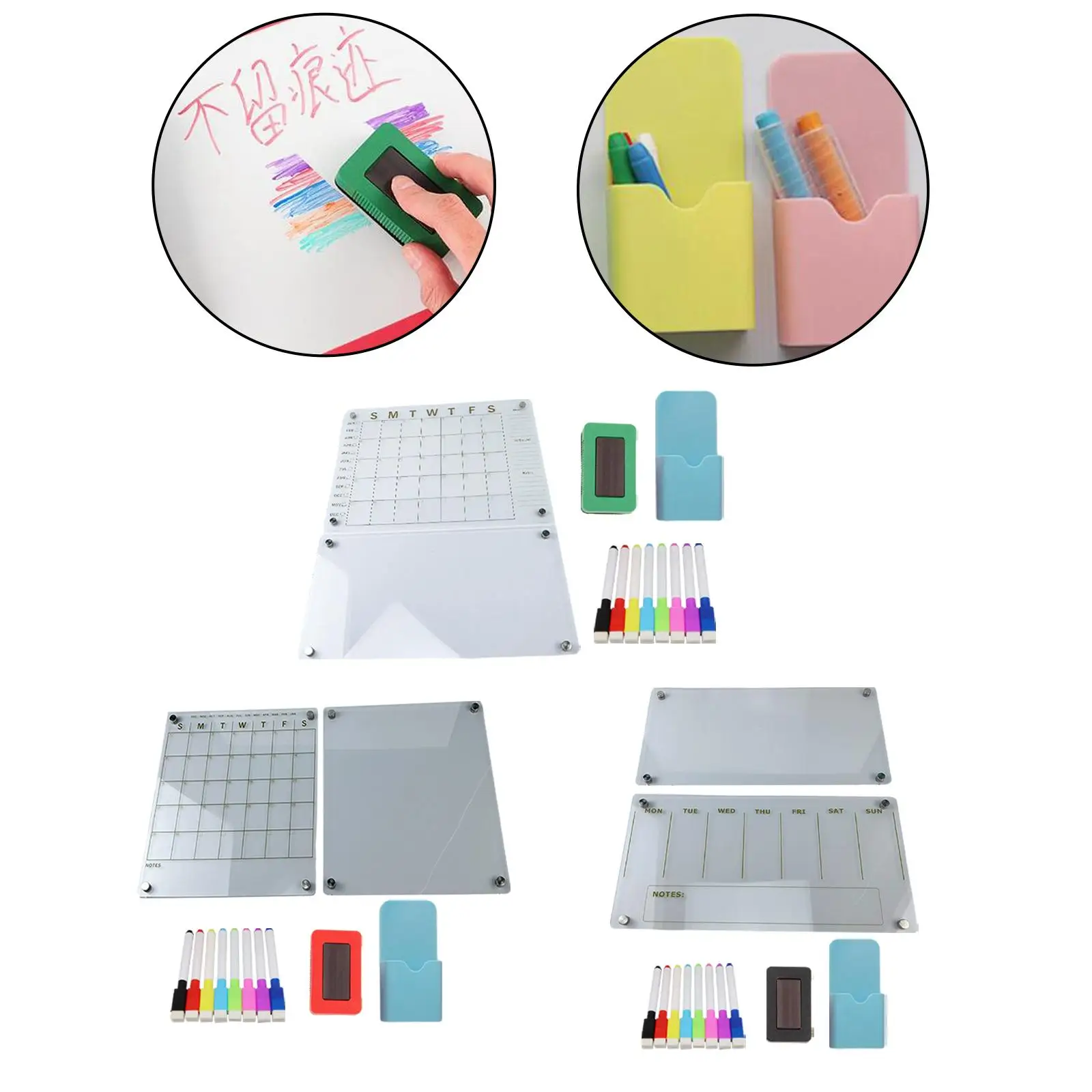 Magnetic Dry Erase Board Acrylic Whiteboard Weekly Planning Board for Fridge Special Events Important Dates Planning Activities