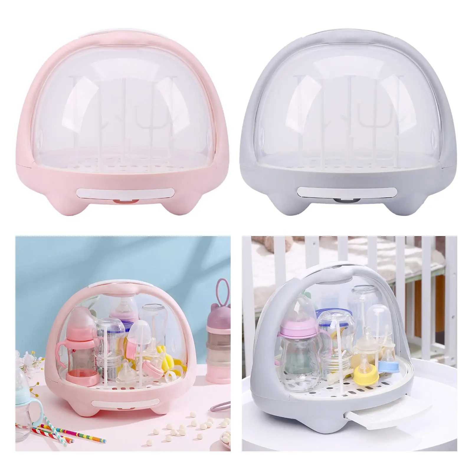 Baby Bottle Drying Rack Storage Box Dustproof Nursing Cutlery Box Container for Kitchen Home Cabinet Pump Parts Accessories