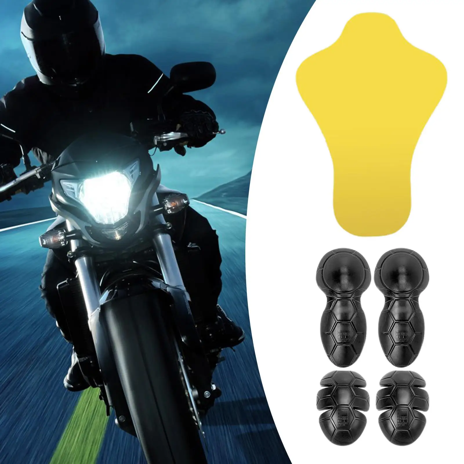 5Pcs Motorcycle Armor Armor Pad Armour Insert Protector Set Pads Guards Jacket Shoulder Elbow Back Chest Protector Pads Pads Set