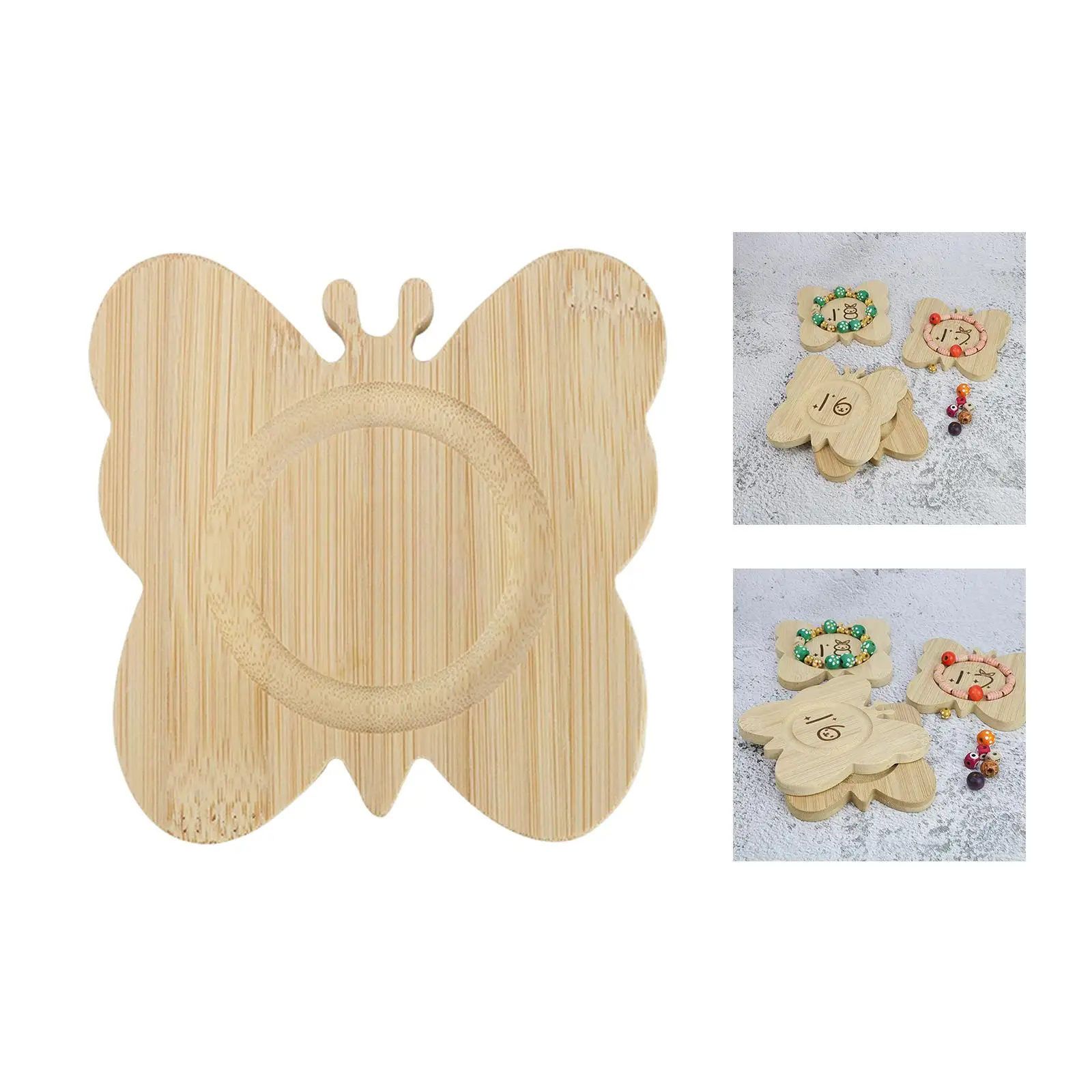 Wooden Jewelry Tray Jewelry Storage Butterfly Shaped 12cm Holder Multifunctional Showcase Show Bracelets Tray Bead Pendant Tray