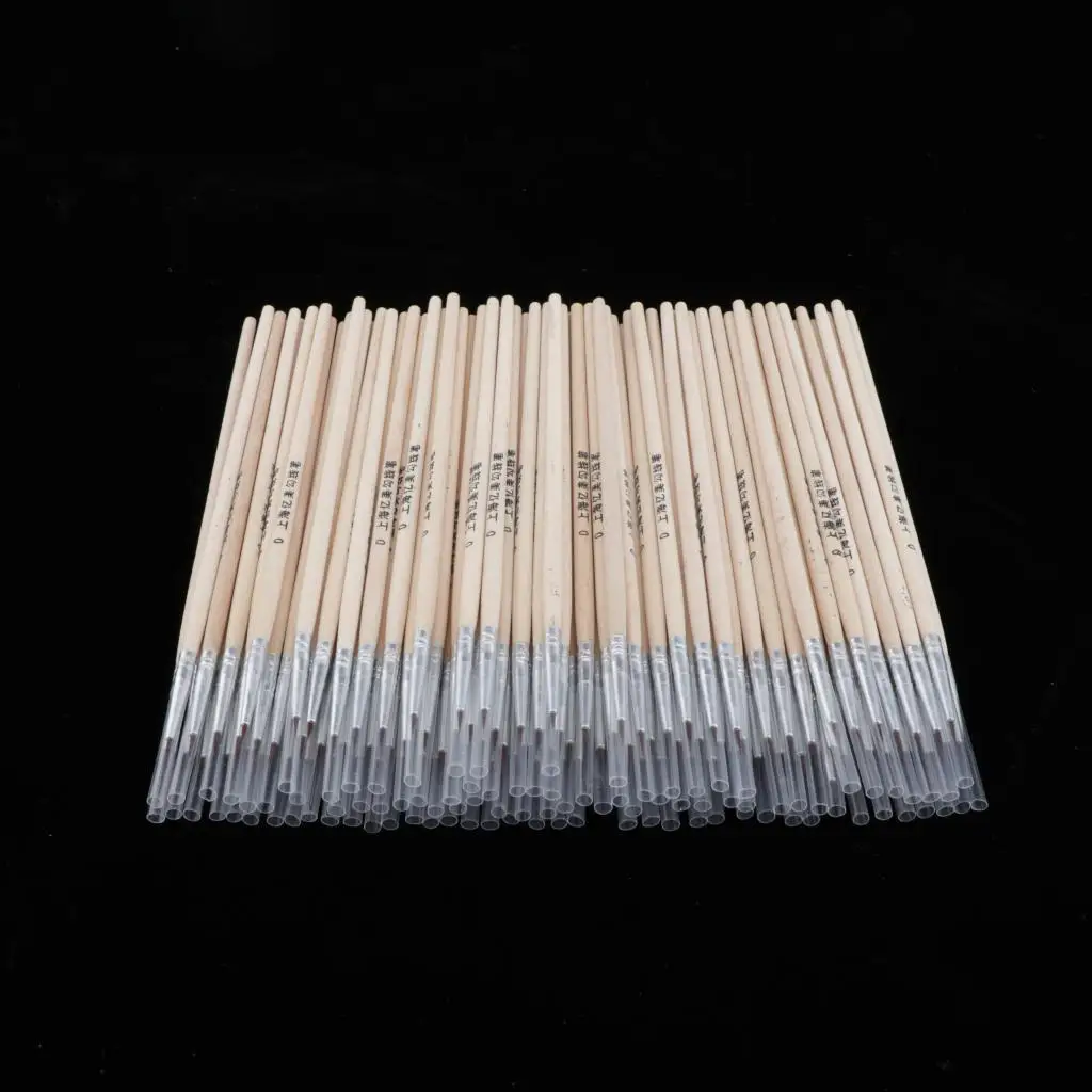 100pcs Bulk Wooden Pointed Tips Brush Painting Pen for Nail Art Acrylic Art