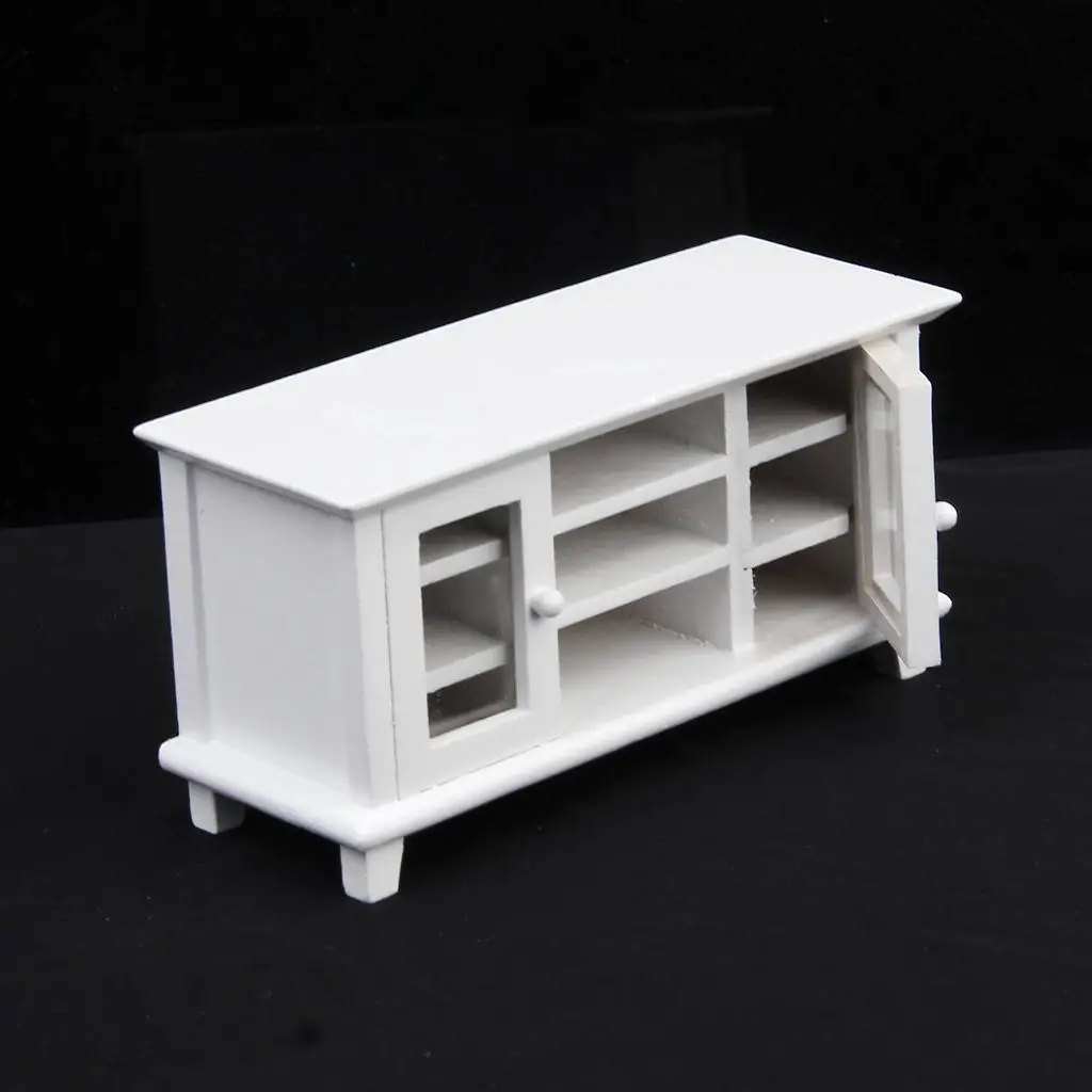 Doll House Miniature  TV Cabinet Television Stand Furniture 1/12