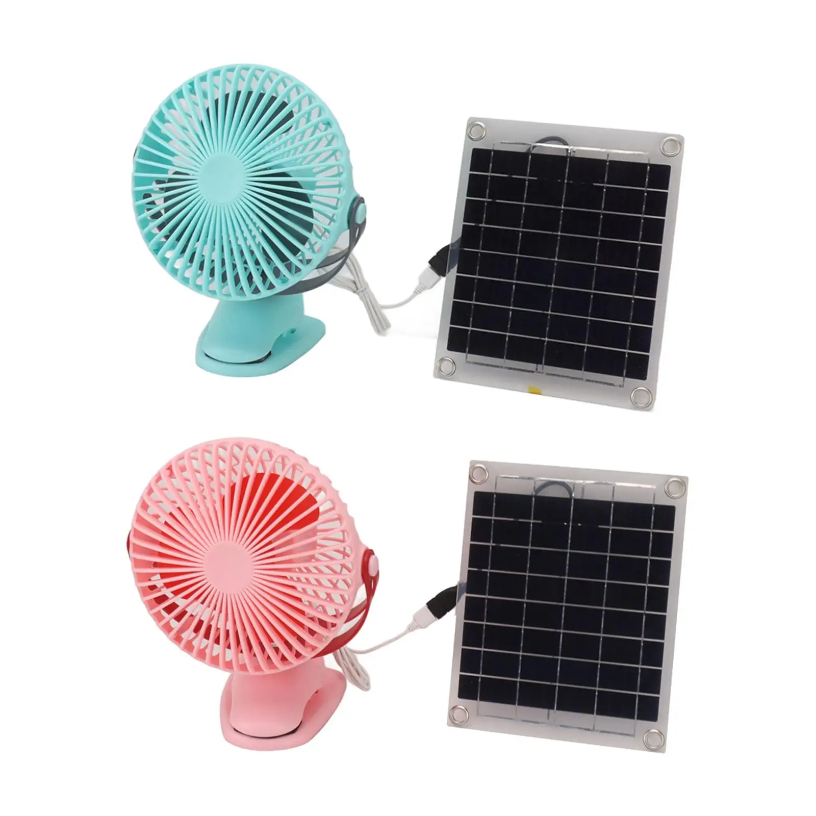 Camping Fan with Solar Panel Solar Powered Fan Brushless Motor Quiet Personal Desk Fan Clip on Fan for Home Dorm Household