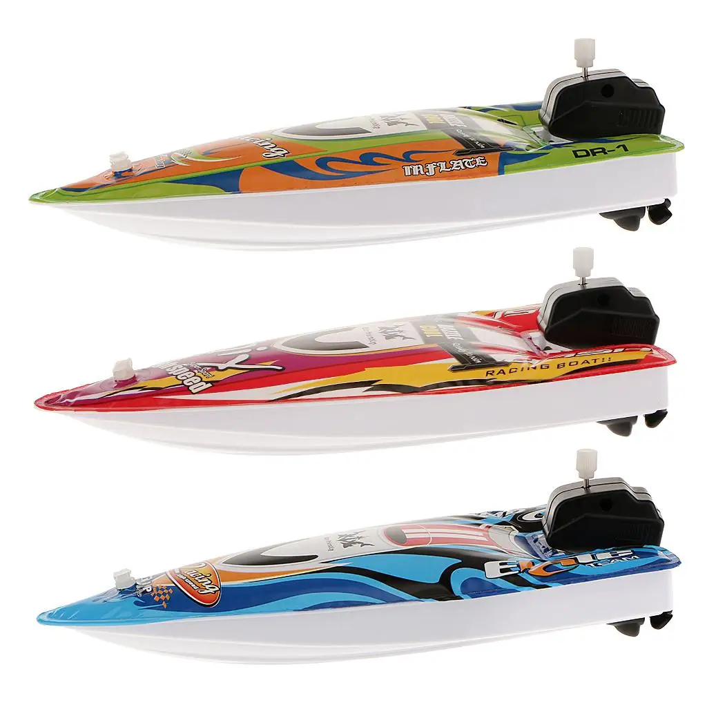 Inflatable Wind Up Speedboat Clockwork Toy Boat Pool Bathing