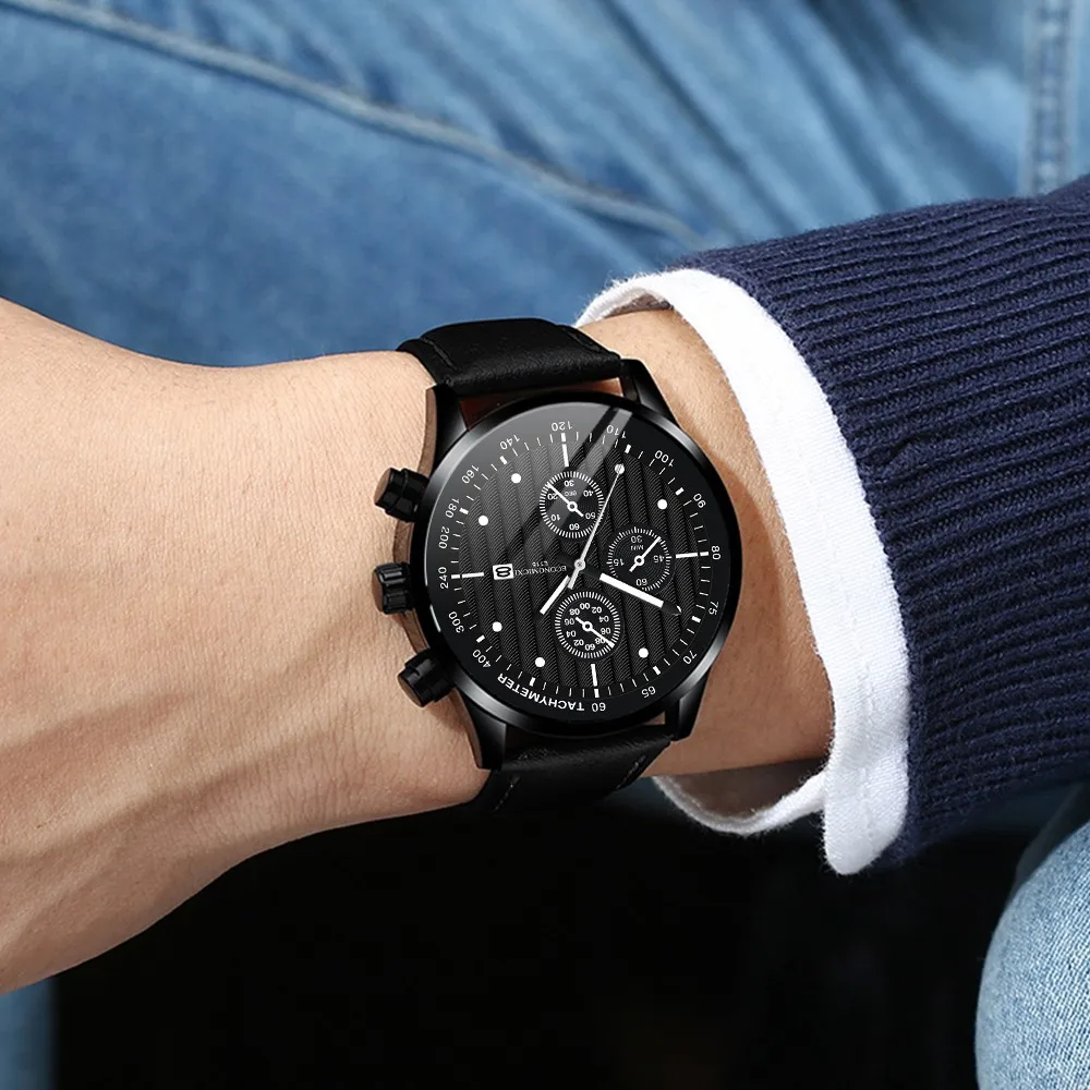 Luxury Watches Mens 2022 Fashion Black Blue Gold Luxury Wristwatches Hollow Leather Strap Mechanical Watch Wrist Clock Retro