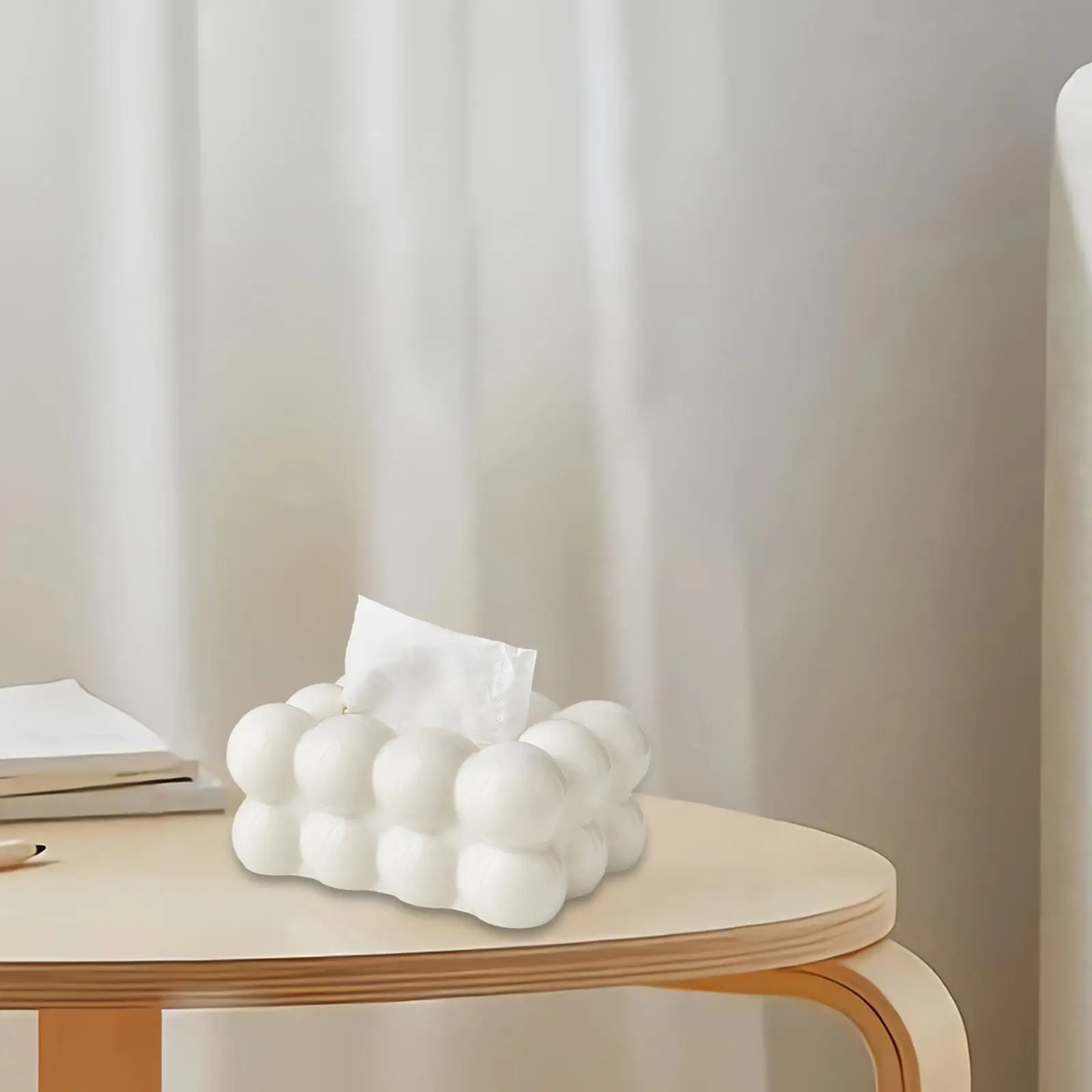 Tissue Box Holder Built in Spring Decorative Desktop Stylish Sheet Paper Holder for Household Living Room Countertop Bedroom
