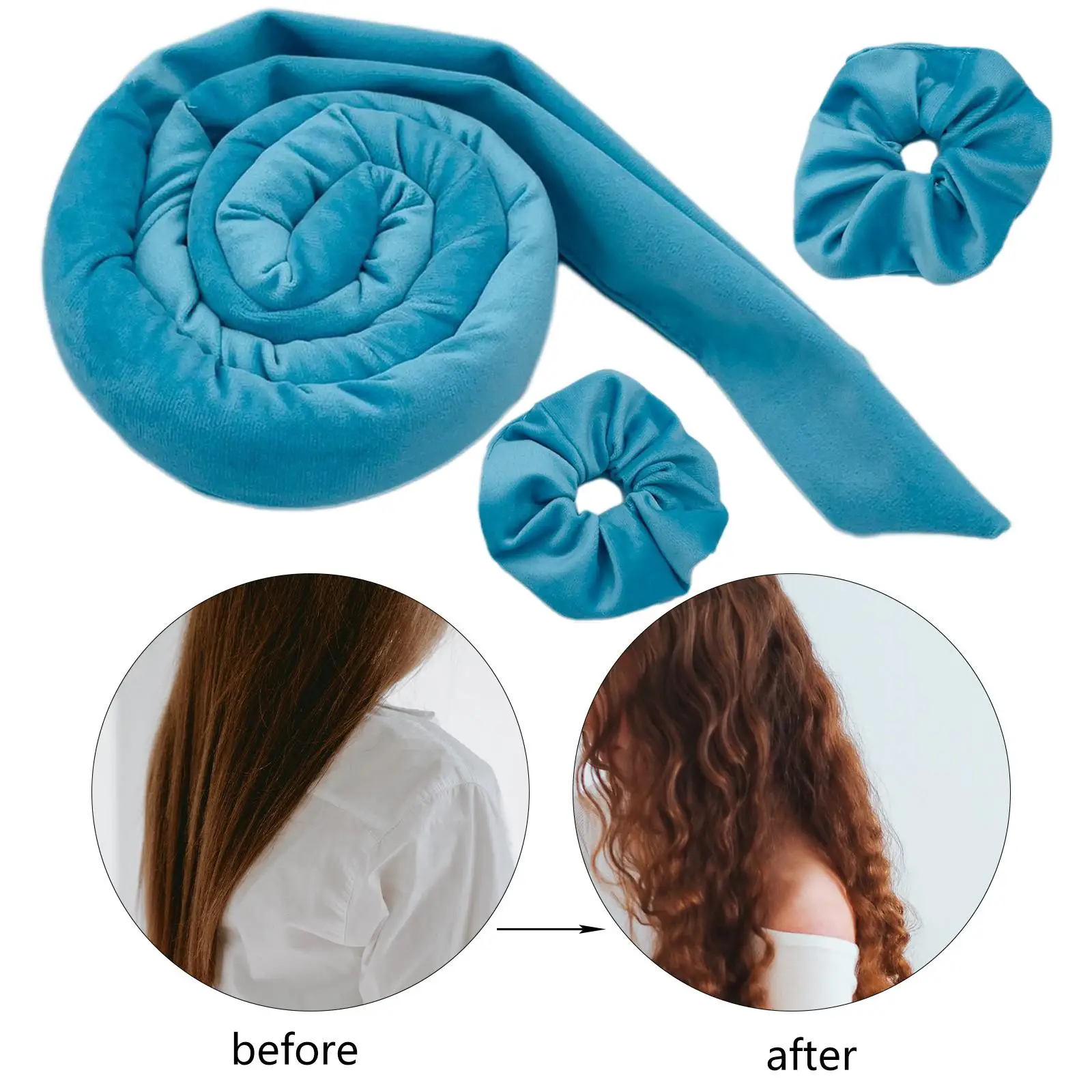 Sleeping Heatless Curling Rod Fabric 61inch Hair Roller Women for Wavy Hair